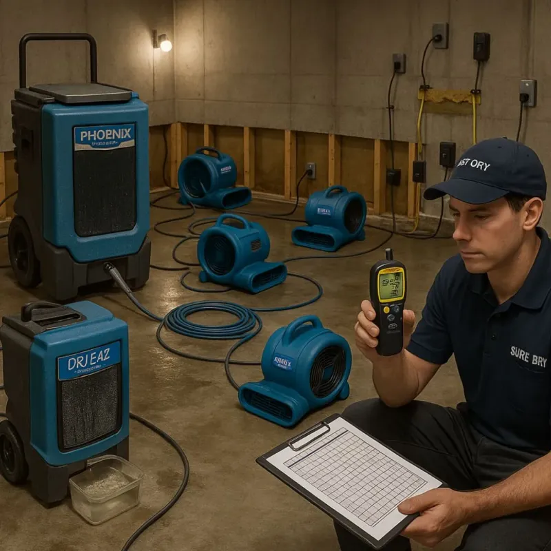 Structural Drying and Dehumidification process in East Bethel, MN